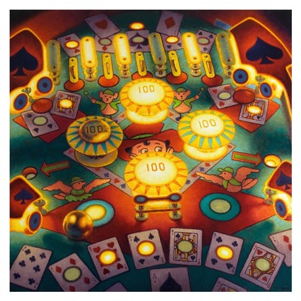 Framed Hi Lo Pin Ball Print