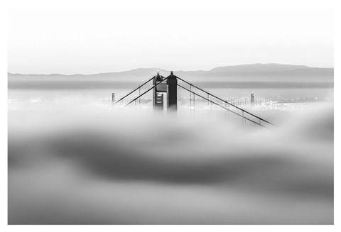 Framed Across the Bay BW Print