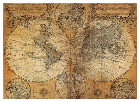 Framed Vintage Map Print