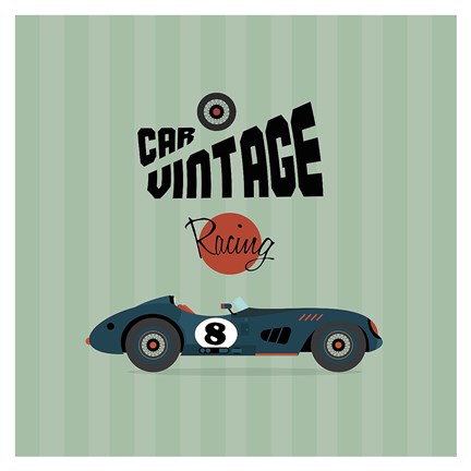Framed Vintage Racing 1 Print