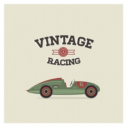 Framed Vintage Racing 3 Print