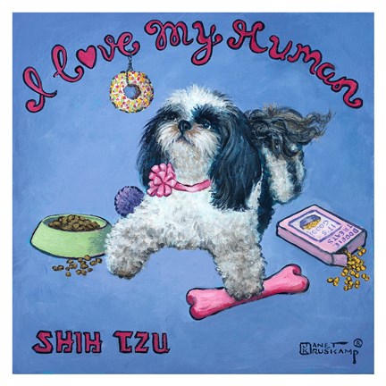 Framed I Love My Human Print