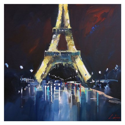Framed Eiffel Rain Print