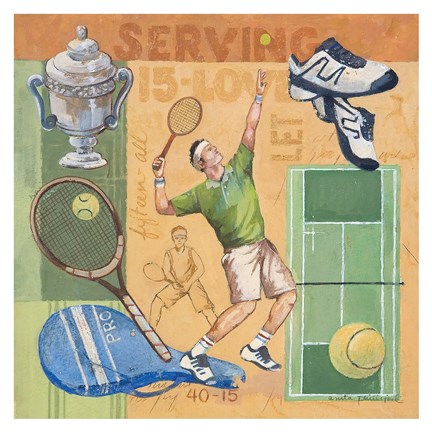 Framed Let's Play Tennis Print