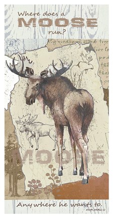 Framed Moose Run Print