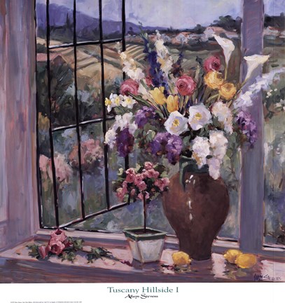 Framed Allayne Stevens - Tuscany Hillside Print