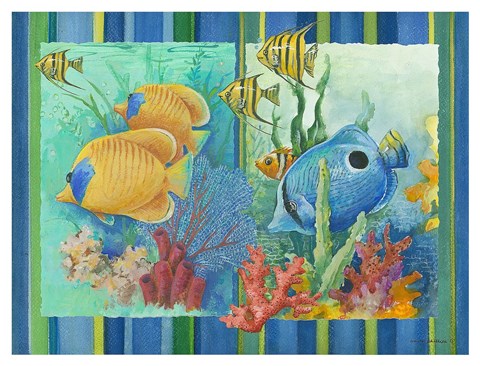Framed Tropical Fish Group I Print