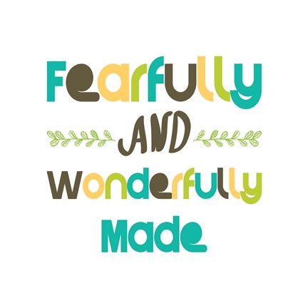 Framed Fearfully and Wonderfully Made - Blue and Brown Print