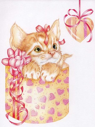 Framed Kitten Heart Print