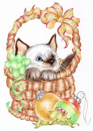 Framed Siamese Christmas Print