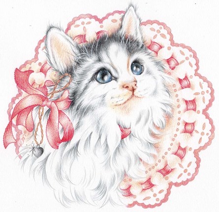 Framed Lacey Kitten Print