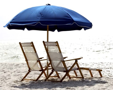 Framed Beach Life on White I Print