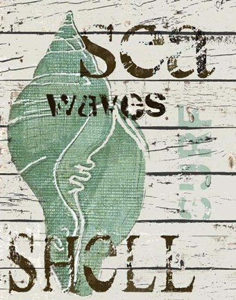 Framed Green Seashell Print