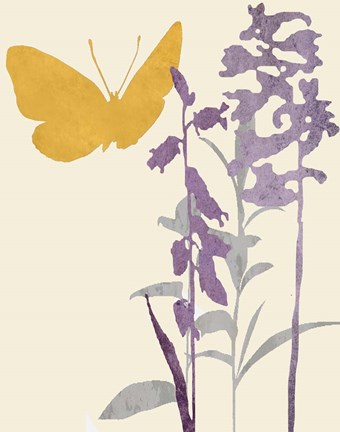 Framed Butterfly and Flowers Print