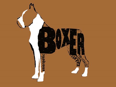 Framed Boxer Word 2 Print