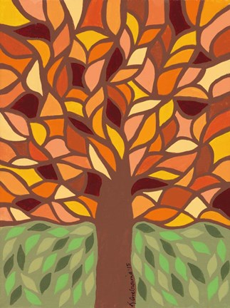 Framed Tree of Life - Orange Print