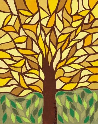 Framed Tree of Life - Yellow Print
