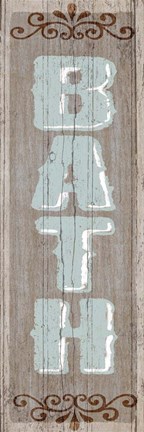 Framed Bath Sign 1 Print