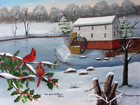 Framed Murray's Mill in The Snow Print