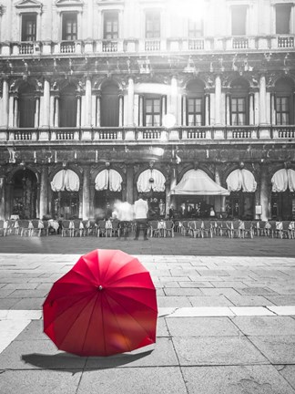 Framed Red Umbrella 4 Print