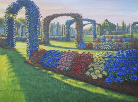 Framed Elizabeth Park Morning - Blues Print