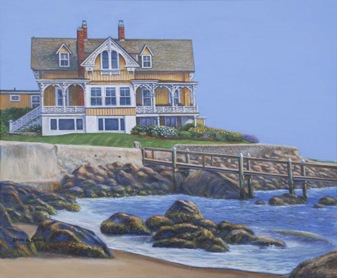 Framed Yellow Beach House Print