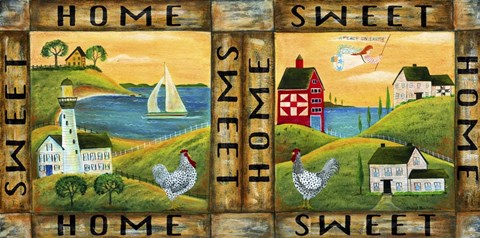 Framed Home Sweet Home Country Folk Art Print