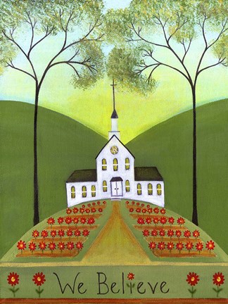 Framed We Believe Church Print