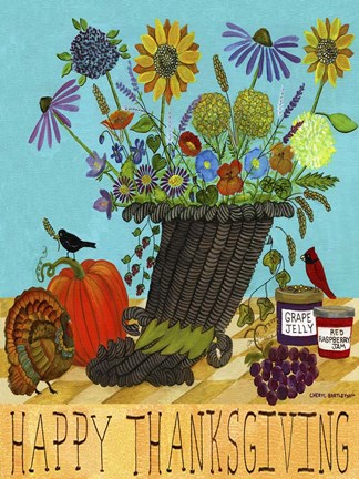 Framed Happy Thanksgiving Print