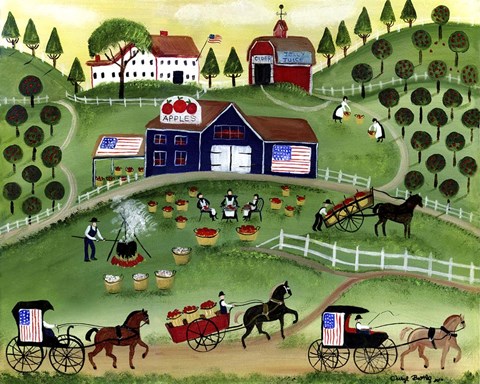 Framed American Apple Farm Print
