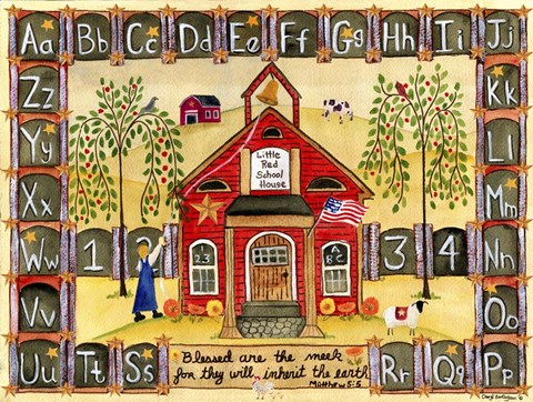 Framed Little Red School House Print