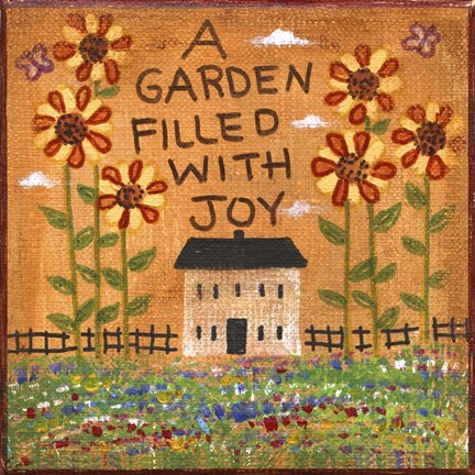 Framed Garden Filled With Joy Print
