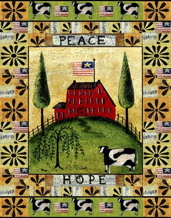 Framed American Farm Peace Hope Print