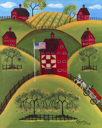 Red Apple Quilt Barns Fine Art Print by Cheryl Bartley at ...