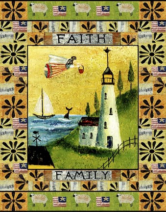 Framed Angel American Faith Family Print