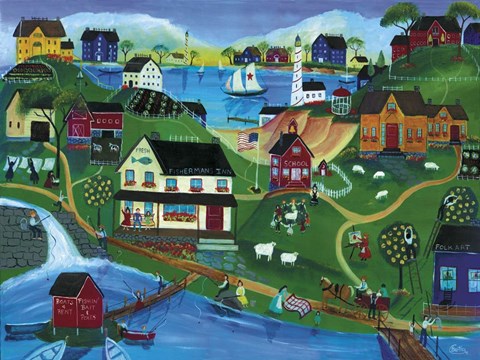 Framed Fishermans Inn Print