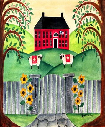 Framed Sheep At Home Print