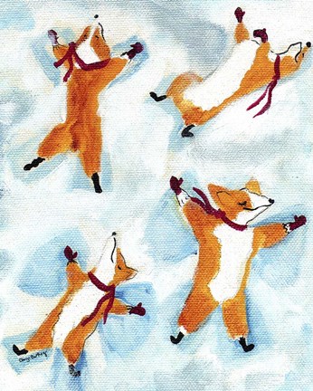 Framed Snow Angel Dogs Print
