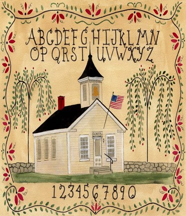 Framed American School House Print