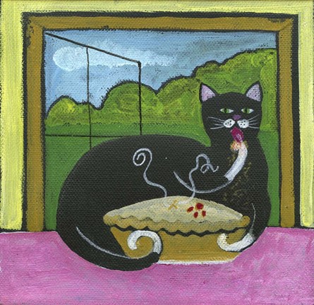 Framed Kitty Likes Cherry Pie Print
