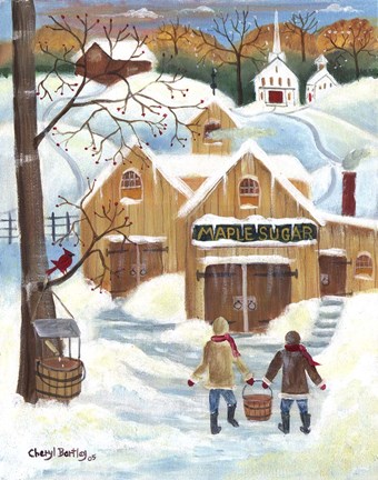 Framed Maple Sugar Barn Print