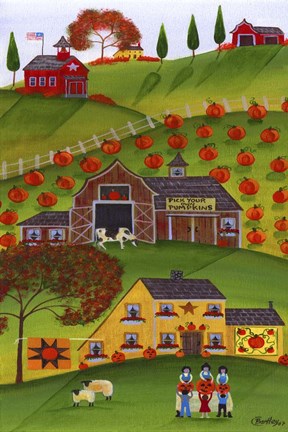 Framed Pick Your Own Pumpkin Patch Print