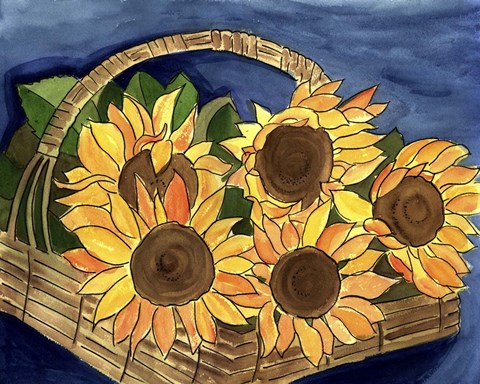 Framed Sunflower Basket Print