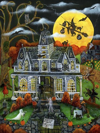 Framed Halloween Potions Tricks and Treats Print