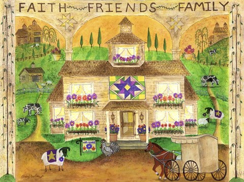 Framed Faith Friends Family Print