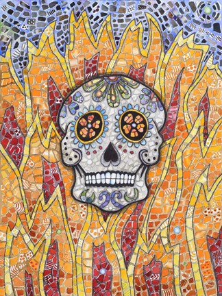 Framed Burning Skull Print