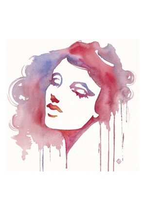 Framed So She Flows (Watercolor portrait) Print