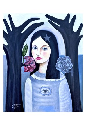 Framed Doll in the Woods Print