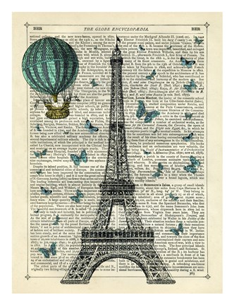 Framed Eiffel Butterflies Print