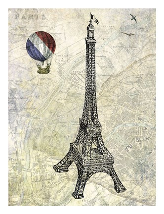 Framed Eiffel Map Print